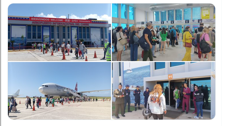 438 Pasajeros de Moscú Llegan al Aeropuerto de Isla de Margarita