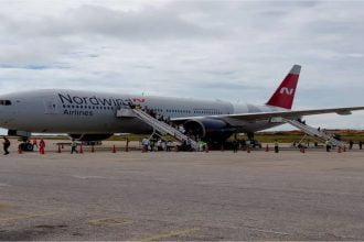 Arriba vuelo de Nordwing con turistas rusos a Margarita