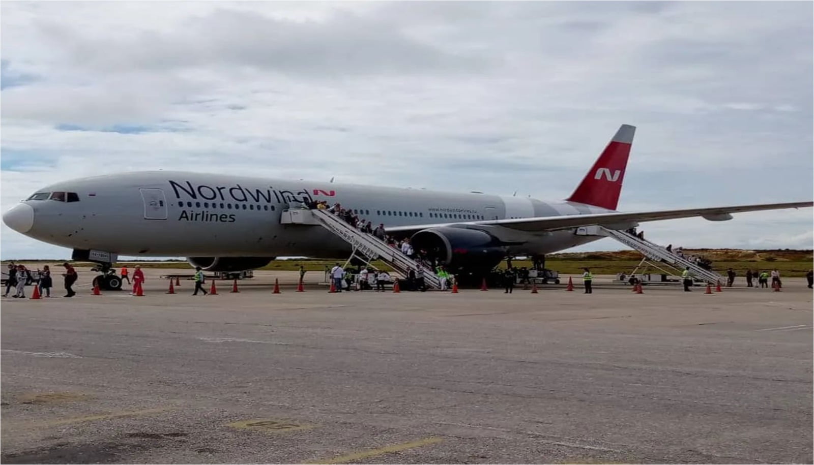 Arriba vuelo de Nordwing con turistas rusos a Margarita