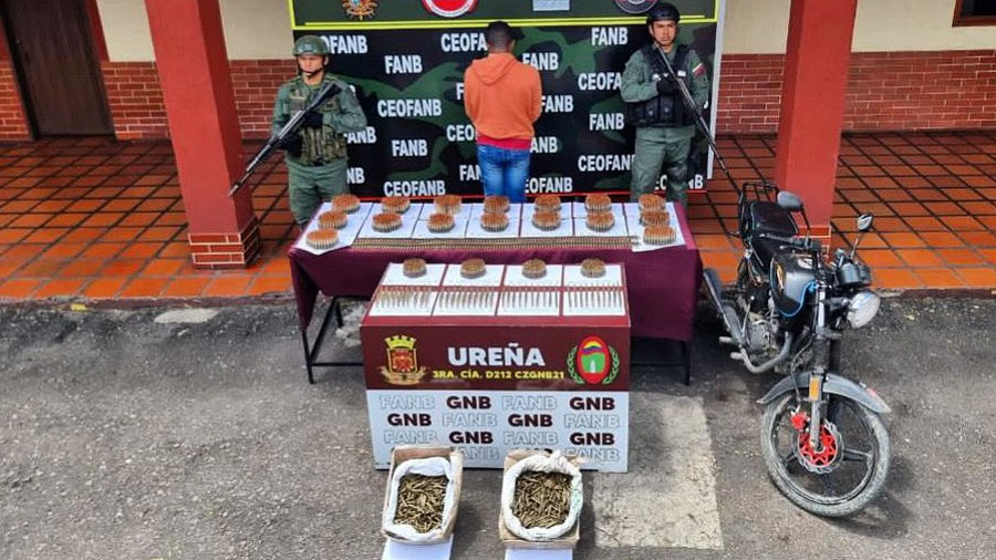 Detienen a hombre con casi 5.000 municiones en Táchira