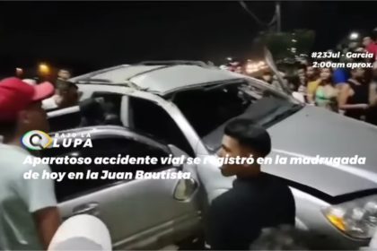 Aparatoso accidente vial en la Av. Juan Bautista Arismendi durante la madrugada +Video