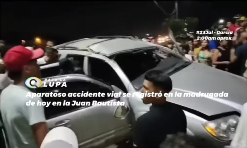 Aparatoso accidente vial en la Av. Juan Bautista Arismendi durante la madrugada +Video