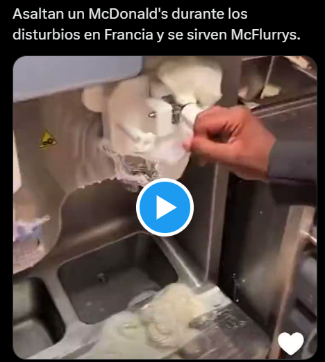 Asaltan McDonald’s disturbios en Francia y disfrutan de McFlurrys