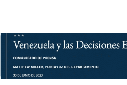 Nos solidarizamos con todos los venezolanos en sus esfuerzos por lograr elecciones libres y justas en 2024