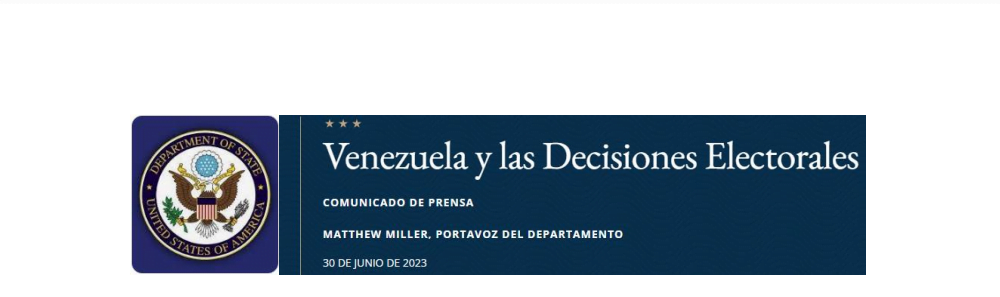 Nos solidarizamos con todos los venezolanos en sus esfuerzos por lograr elecciones libres y justas en 2024