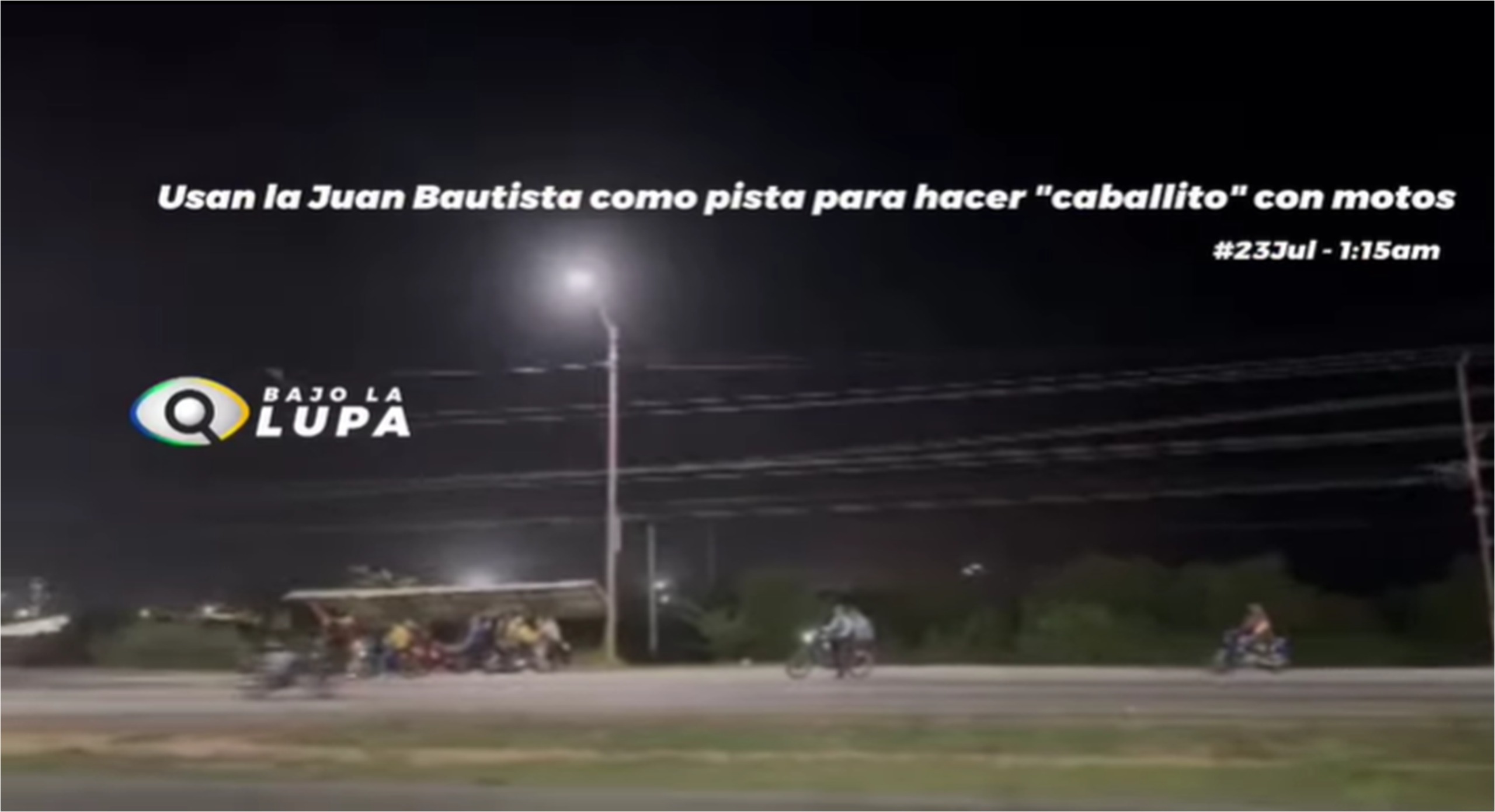 Motorizados convierten la Av. Juan Bautista en una pista para hacer "caballitos"