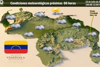 Mientras que se mantendrán temperaturas mínimas en horas de la madrugada de 9°C en zonas montañosas de Mérida y máximas después del mediodía, cercanas a los 36°C en el Zulia y Falcón.