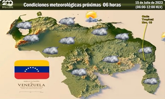 Mientras que se mantendrán temperaturas mínimas en horas de la madrugada de 9°C en zonas montañosas de Mérida y máximas después del mediodía, cercanas a los 36°C en el Zulia y Falcón.