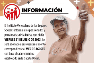 Por las redes sociales, el organismo informó sobre el pago a los pensionados por un monto de 130,00 bolívares, con base al salario mínimo establecido en Gaceta Oficial.