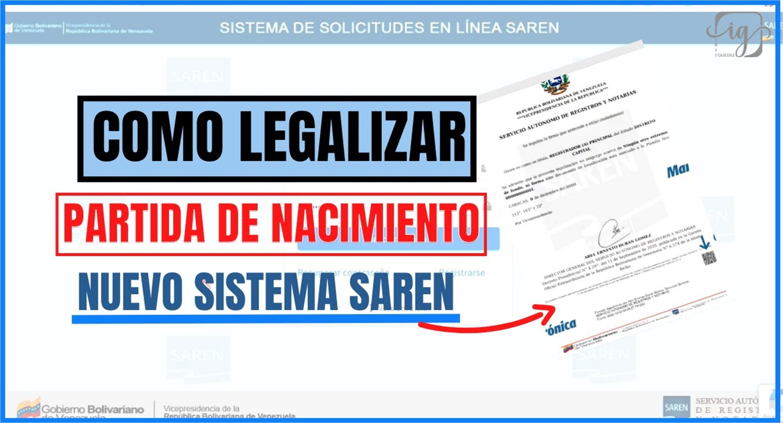 ¡Fácil y Rápido! Guía online Saren: Legaliza tu partida de nacimiento