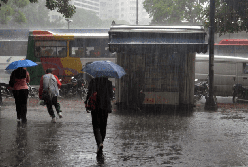 La probabilidad de lluvia hoy en Caracas es del 91%.