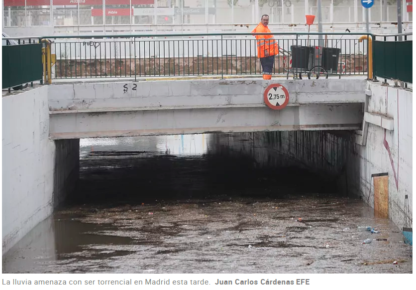 URGENTE: Alerta roja en Madrid por lluvias torrenciales