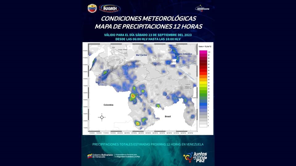 Persisten las lluvias para este sábado, según el reporte meteorológico del Inameh.