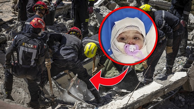 Rescatan a bebé entre escombros tras terremoto en Marruecos #12Sep