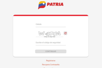 Inicia sesión en tu cuenta de la plataforma Patria.