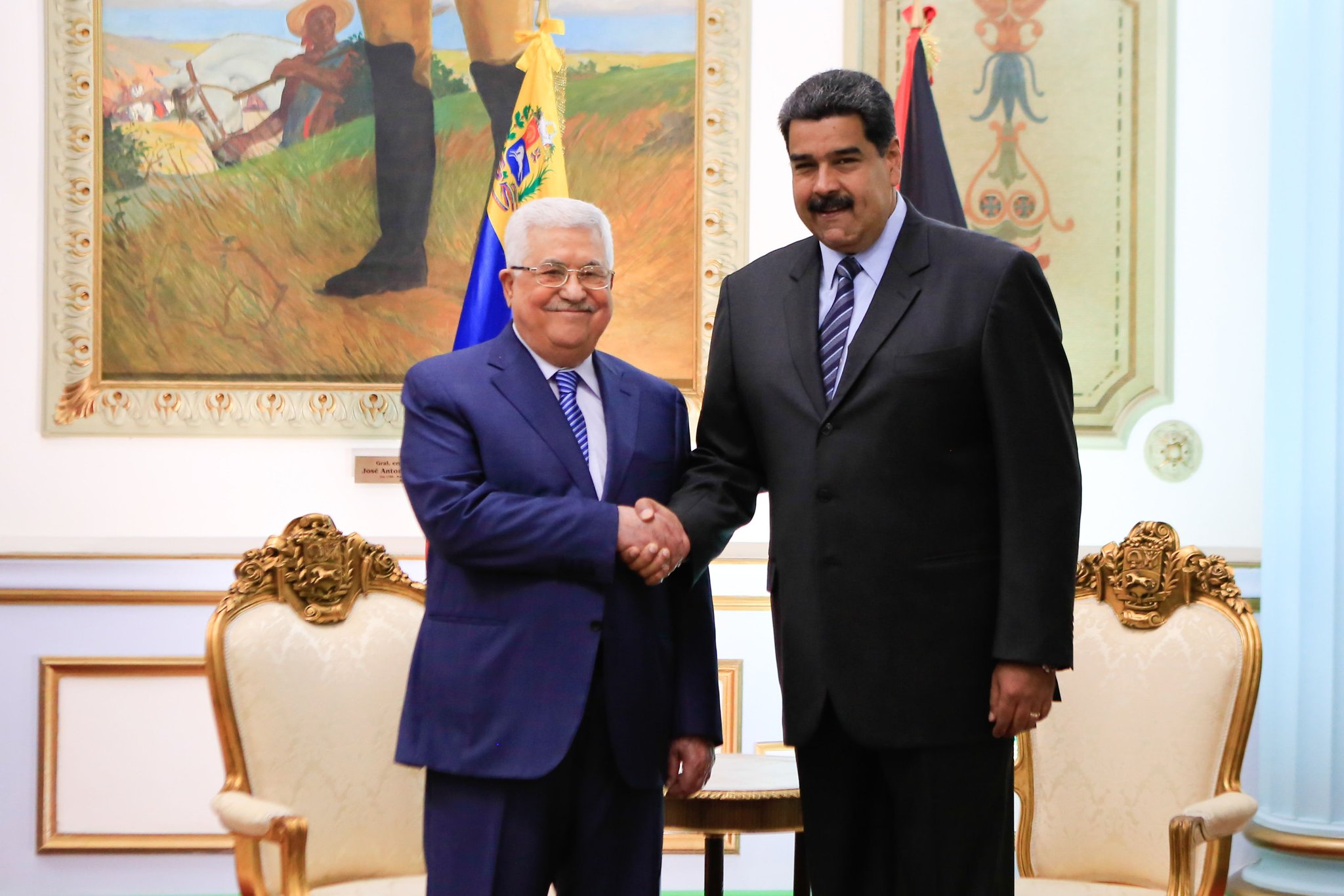 Líderes Maduro y Abbas discuten la situación en Gaza