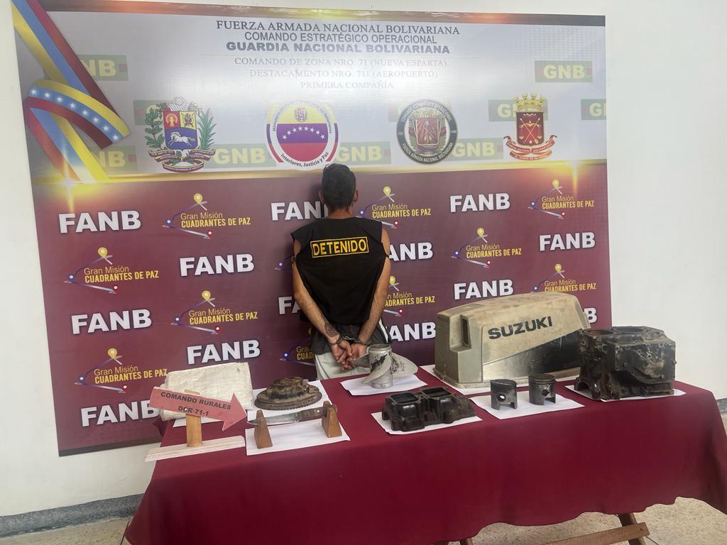 FANB detiene sujeto por robo de motores a pescadores de el estado Nueva Esparta