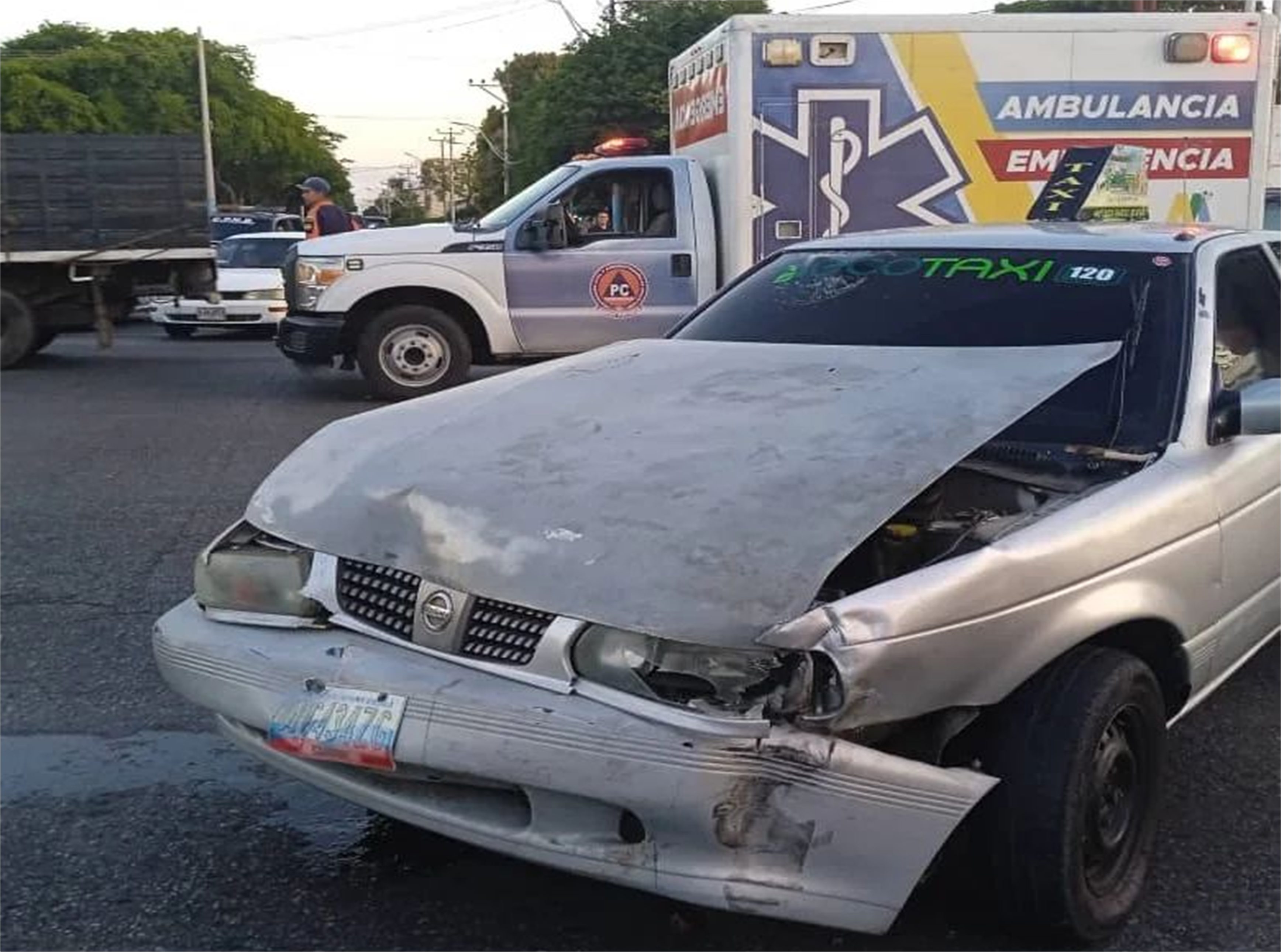 ¡Margarita! Choque entre dos vehículos deja lesionados en la Av. Circunvalación