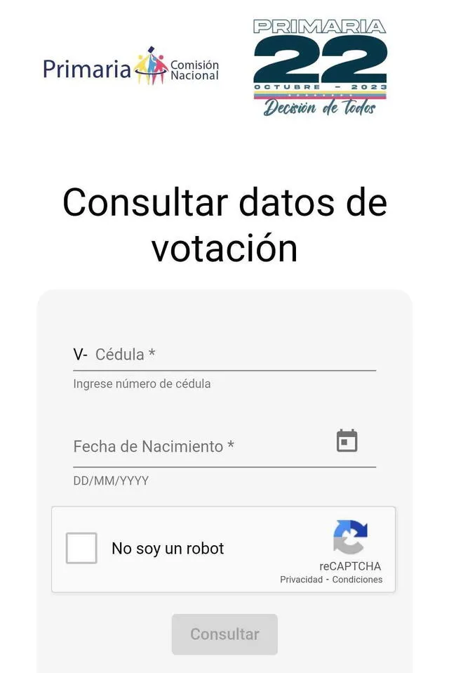 Centro de votación Primaria 2023