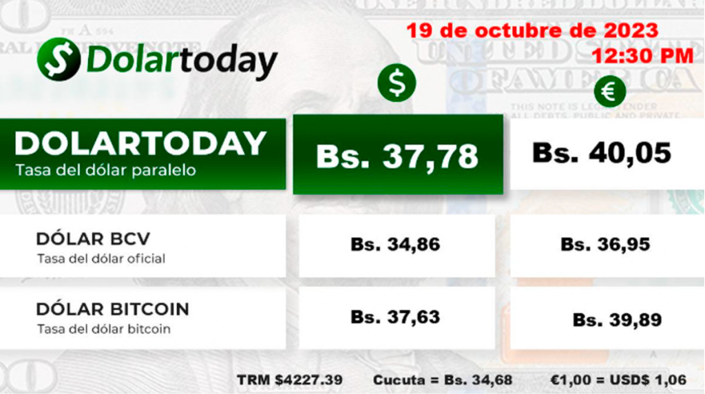 Foto: DolarToday HOY #19OCT 2023