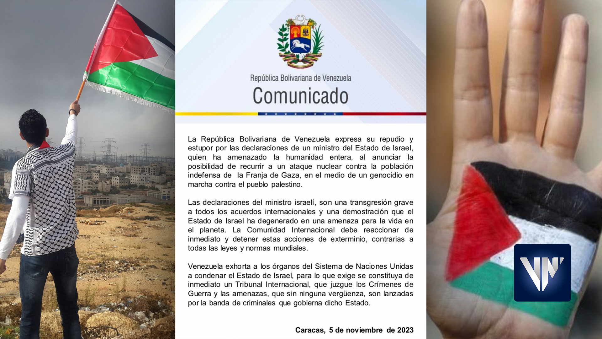 Venezuela condena la amenaza nuclear de Israel hacia Gaza