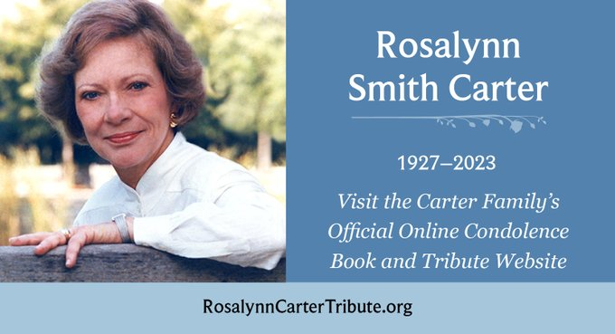 El viernes pasado, Rosalynn Carter había empezado a recibir cuidados paliativos en su casa, donde también los recibe su esposo.