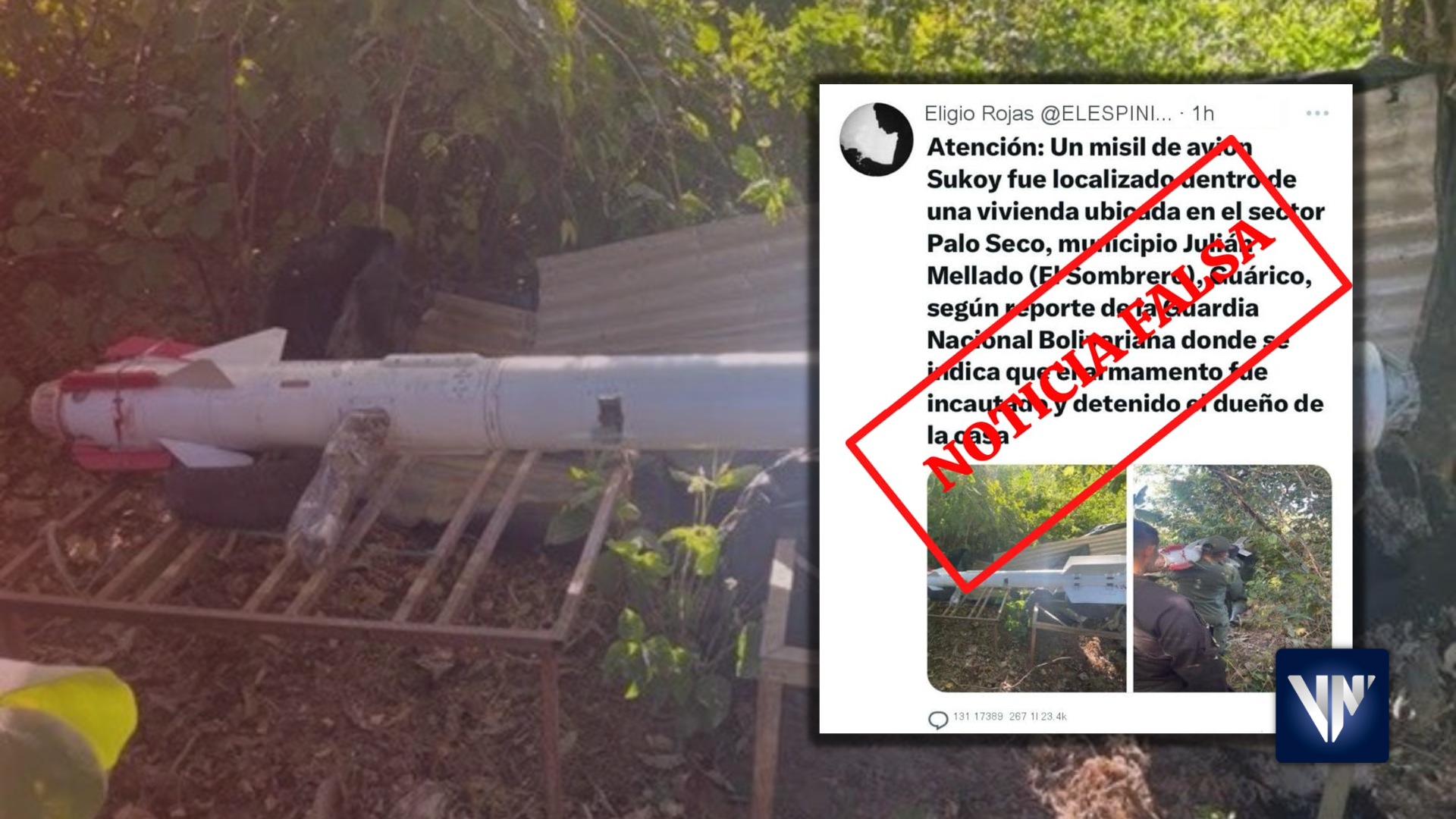 Falsa noticia: GNB niega la existencia de un misil de avión Sukhoi en Guárico