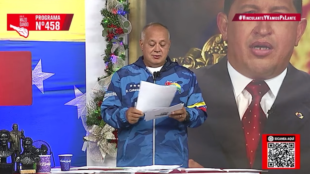 Cabello afirma que el presidente de Guyana ha hecho todo lo posible para evitar el encuentro con Maduro.