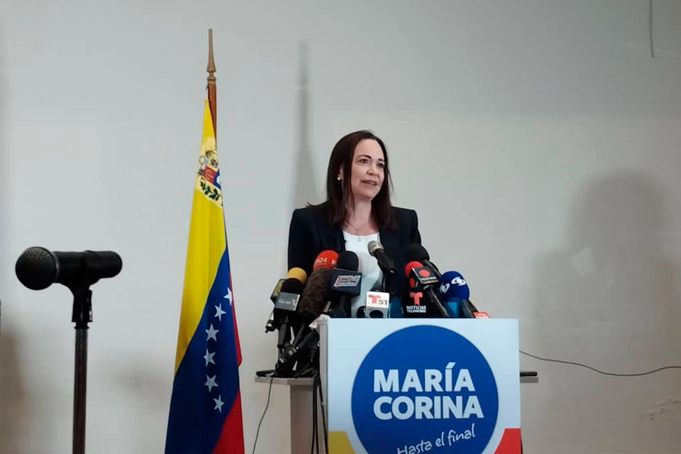 La dirigente María Corina Machado afirmó que la administración Maduro «no cumplió» con los acuerdos consensuados con Estados Unidos