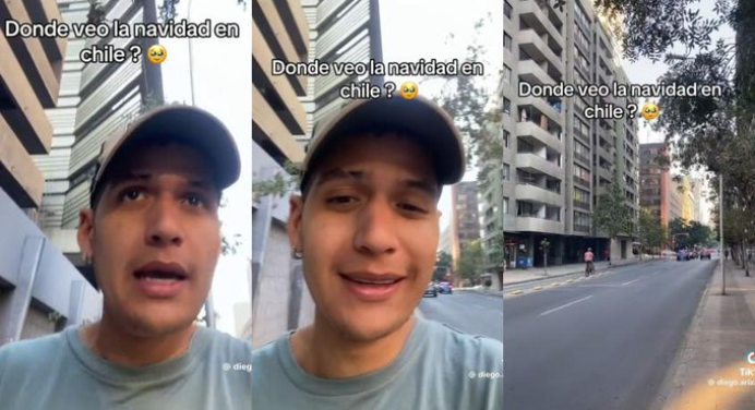 «¿Dónde veo la Navidad?»: Venezolano es viral en TikTok por criticar «poco» espíritu navideño en Chile