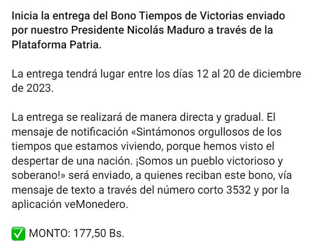BONO TIEMPOS DE VICTORIAS 2023