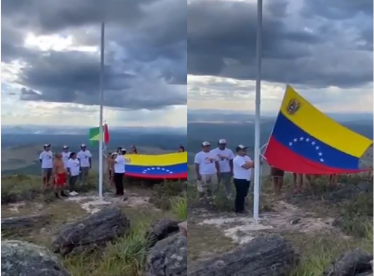 Indígenas de Paracaima muestran orgullo por la bandera nacional