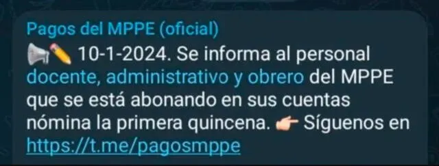 QUINCENA MPPE ENERO 2024