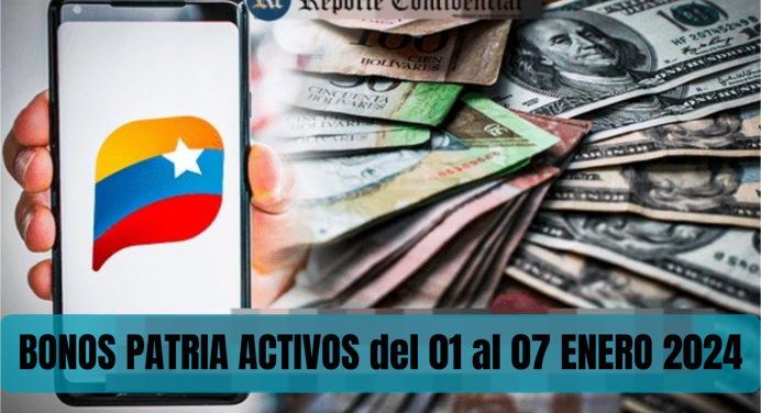 BONOS PATRIA ACTIVOS del 01 al 07 ENERO 2024