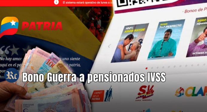 ¡Atentos! Bono Guerra a pensionados IVSS, febrero 2024