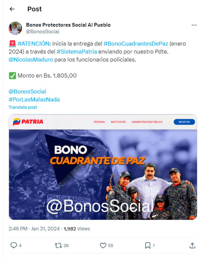 BONO de $49 EMPLEADOS PÚBLICOS: ¡Cobra HOY mismo por Patria!