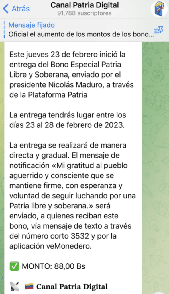 BONO PATRIA LIBRE Y SOBERANA FEBRERO 2024: ¿Quiénes podrán cobrarlo?