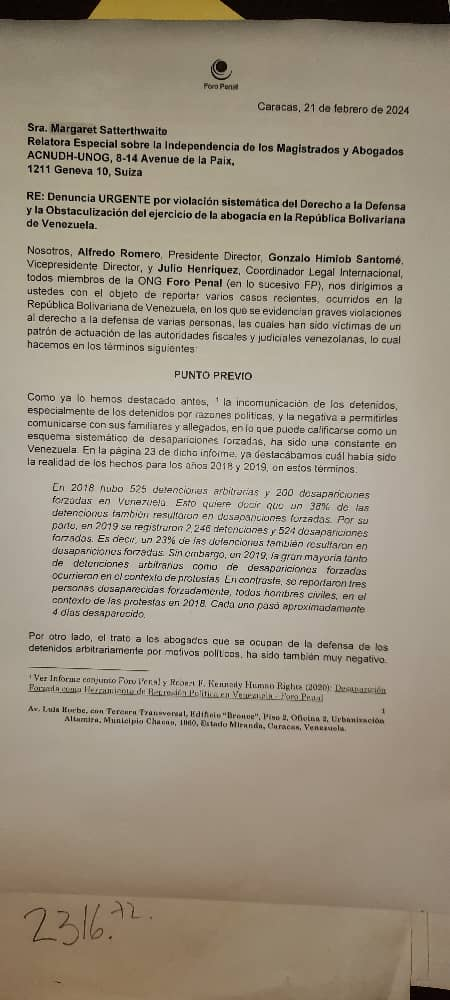 Foro Penal denuncia que se agotan instancias en caso de Carlos Salazar