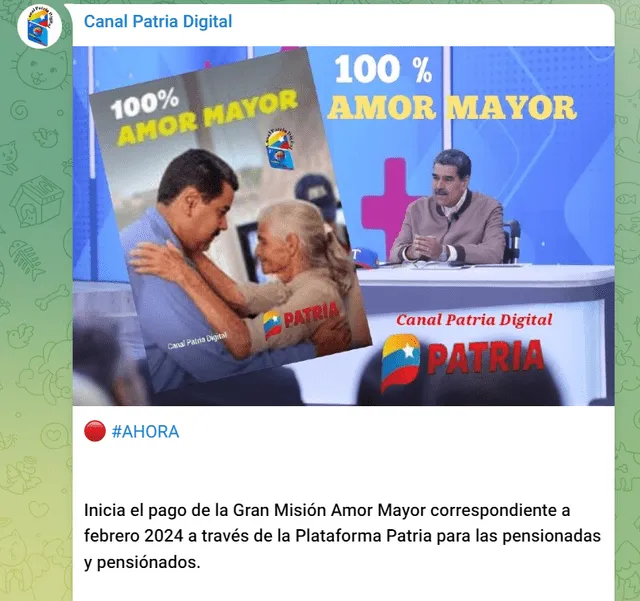 Inició HOY Depósito Bono 100% Amor Mayor FEBRERO 2024