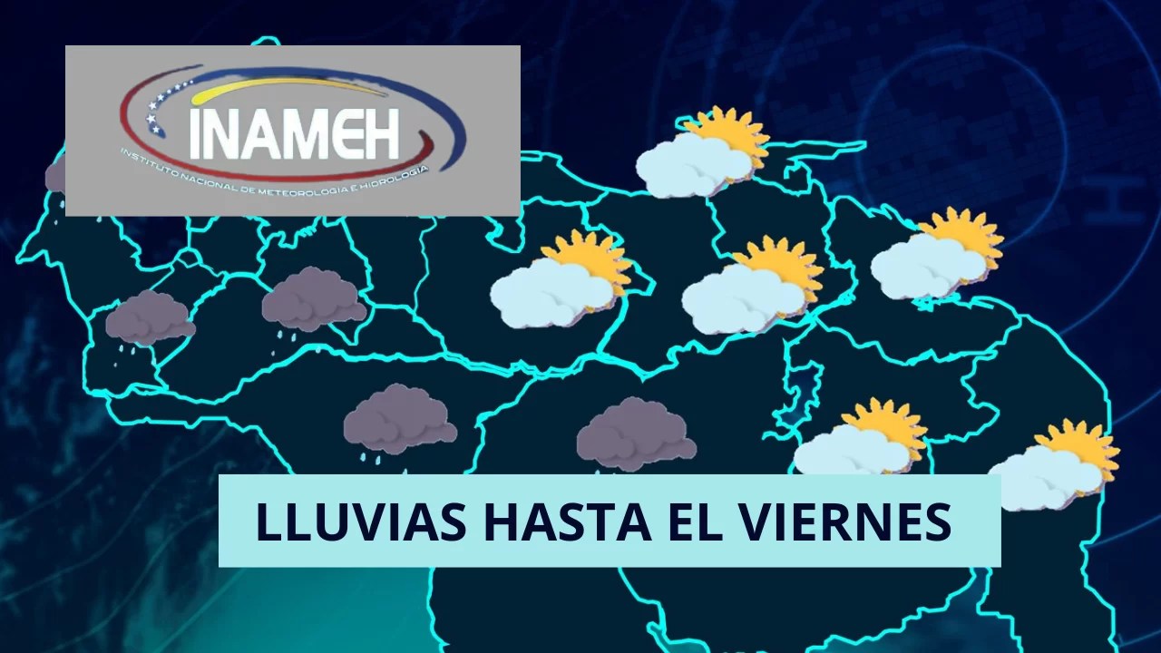 Se pronostican lluvias en varias regiones del país hasta el viernes