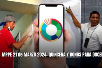 MPPE 21 de MARZO 2024: QUINCENA Y BONOS PARA DOCENTES