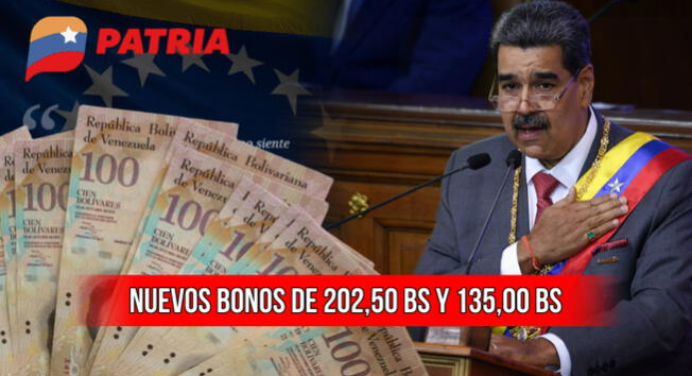NUEVOS BONOS PATRIA: COBRA HOY Bs. 202.50 y Bs. 135.00