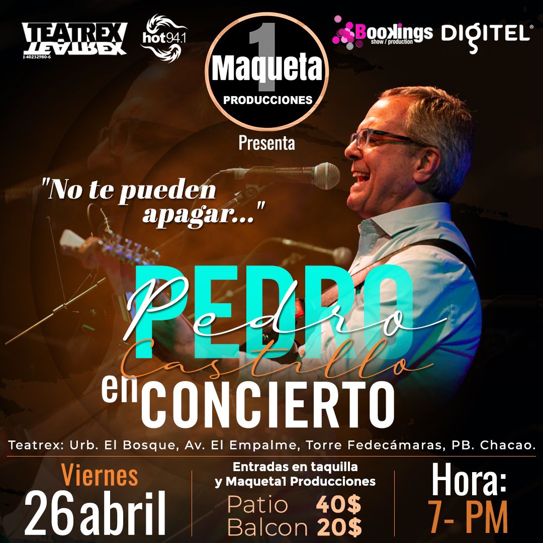 Pedro Castillo trae su exitoso tour “No Te Pueden Apagar” de regreso a Venezuela.