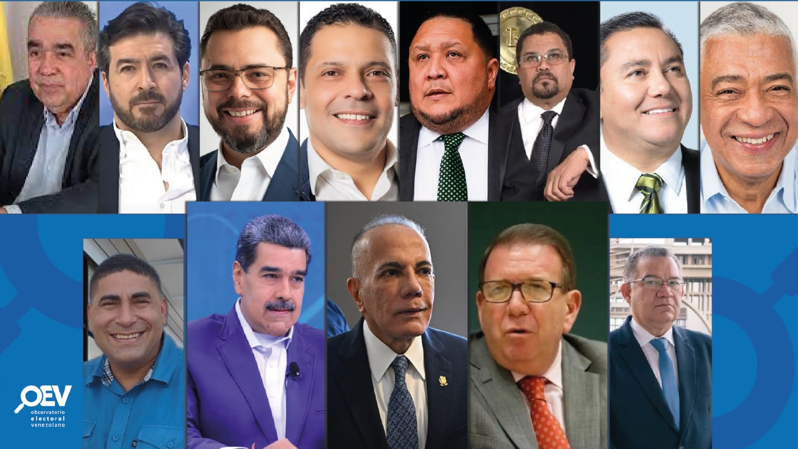 Tarjetas de los candidatos presidenciales para las elecciones del 28 de julio