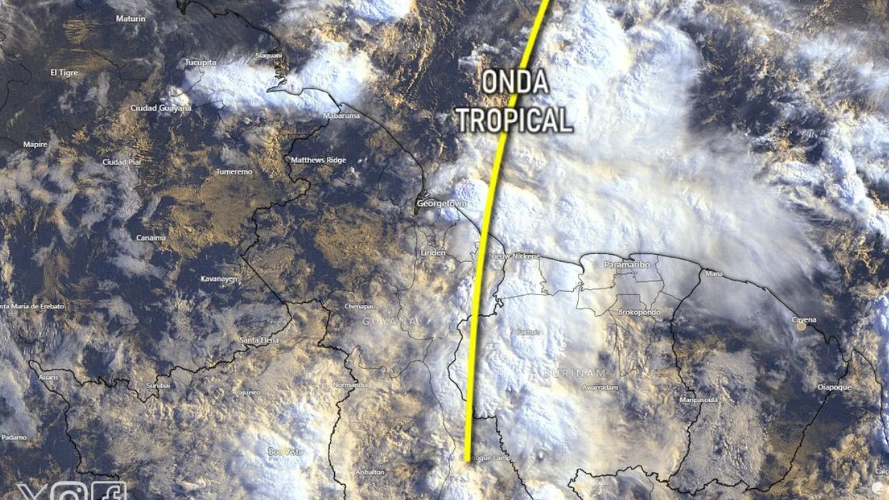 Primera onda tropical podría afectar con lluvias en zonas de Guayana, Monagas y Anzoátegui