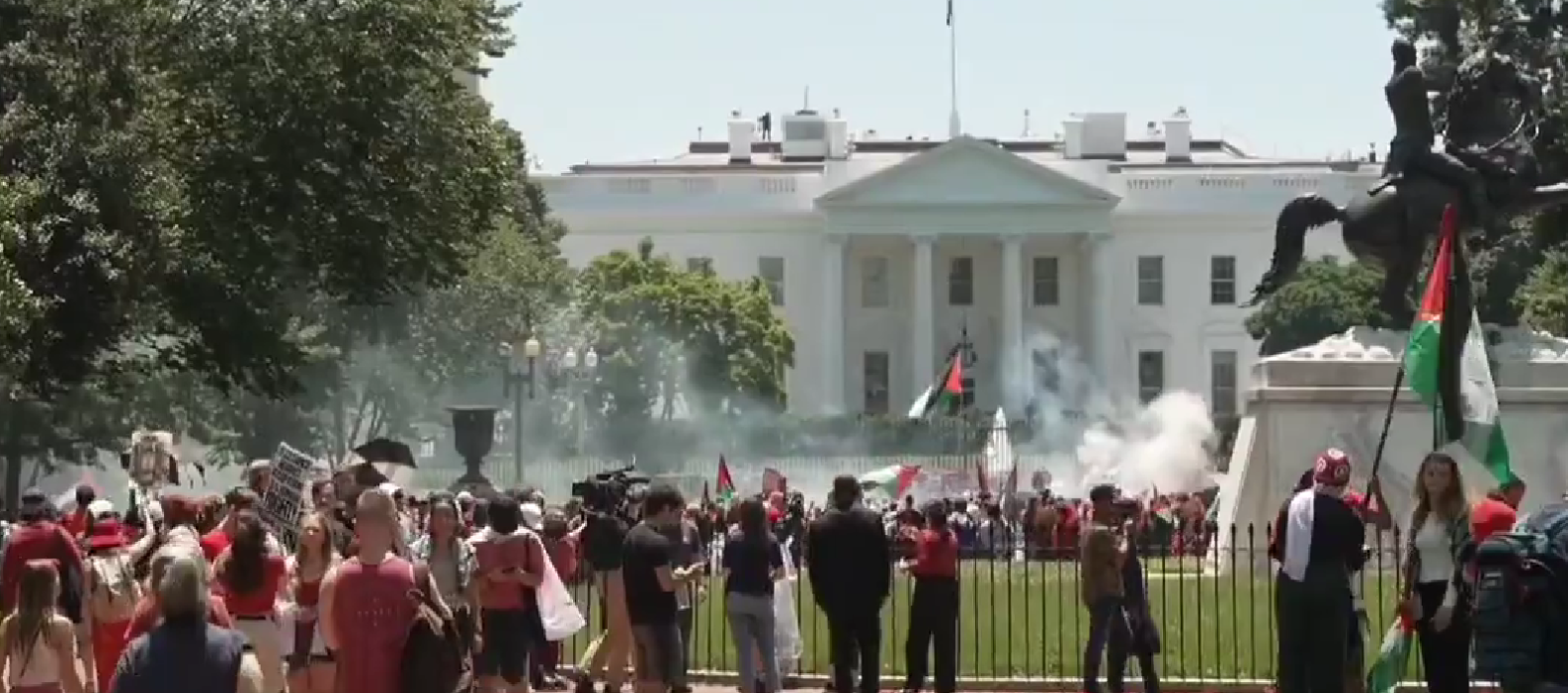 Protesta propalestina rodea la Casa Blanca