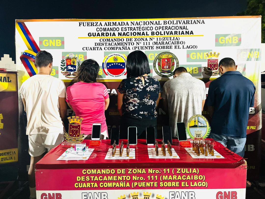 GNB detiene a cinco personas en Zulia con 36 ampollas de fentanilo