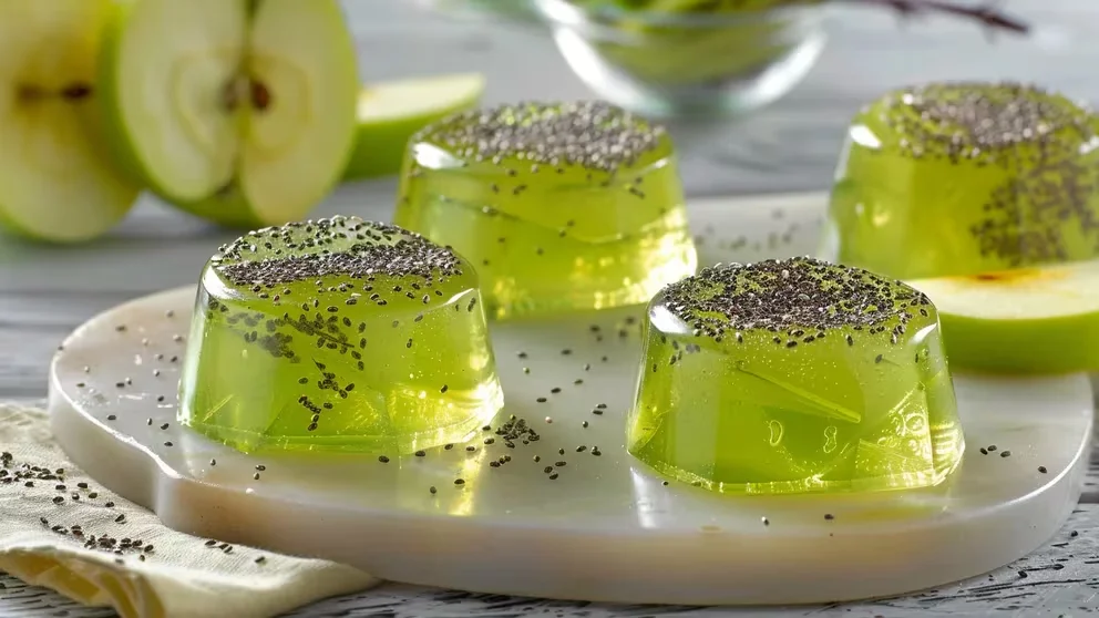 GELATINA de MANZANA VERDE con CHÍA