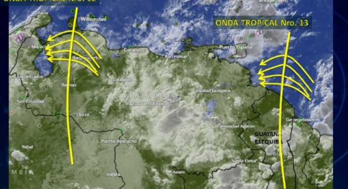 Onda tropical N° 12 se desplaza por el occidente del país generando lluvias
