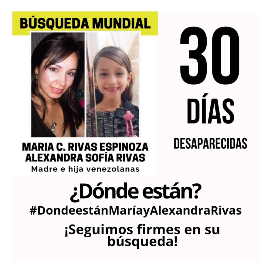 A 30 días desaparecidas odontóloga y su hija: Es un horror